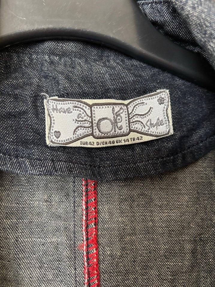 Düğmeli Lacivert Kadın Denim Ceket 42 - Görsel 2