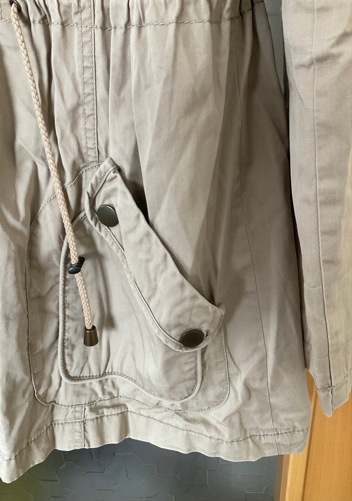 Düğmeli Bej Midi Kadın Ceket/Trençkot - Görsel 4