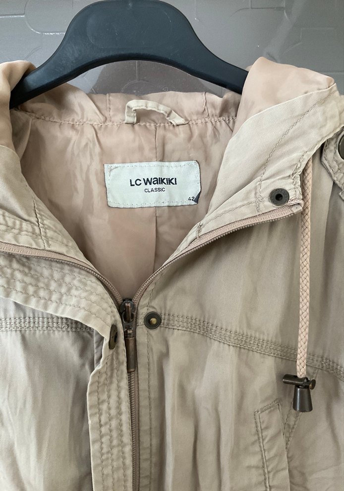 Düğmeli Bej Midi Kadın Ceket/Trençkot - Görsel 2