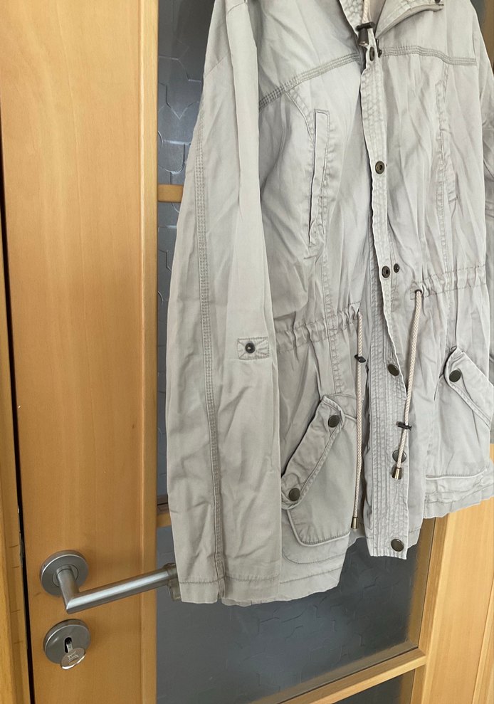 Düğmeli Bej Midi Kadın Ceket/Trençkot - Görsel 5