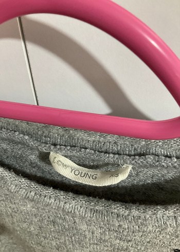 Gri Uzun Kollu Örgü Kadın Kazak - Görsel 2