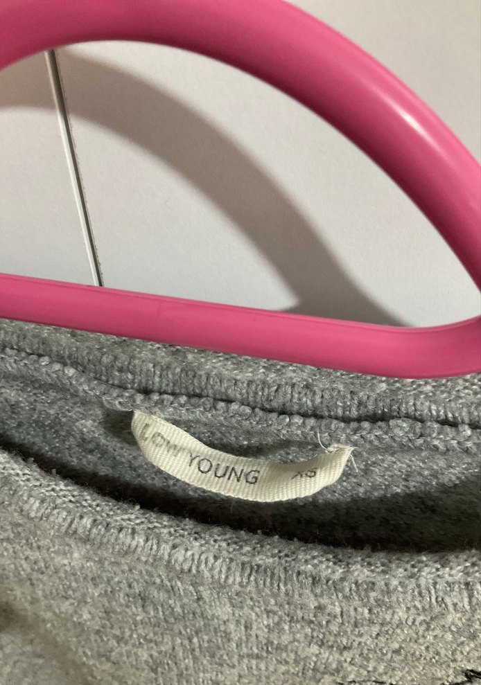 Gri Uzun Kollu Örgü Kadın Kazak - Görsel 2