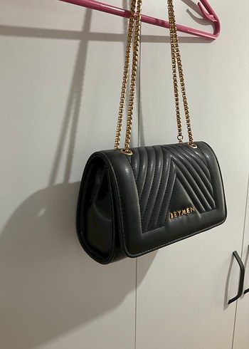 Zincir Askı Suni Deri Siyah Kadın Çanta - Görsel 3