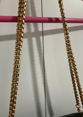 Zincir Askı Suni Deri Siyah Kadın Çanta - Görsel 4