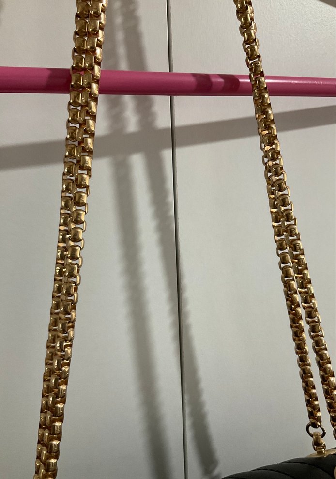 Zincir Askı Suni Deri Siyah Kadın Çanta - Görsel 4