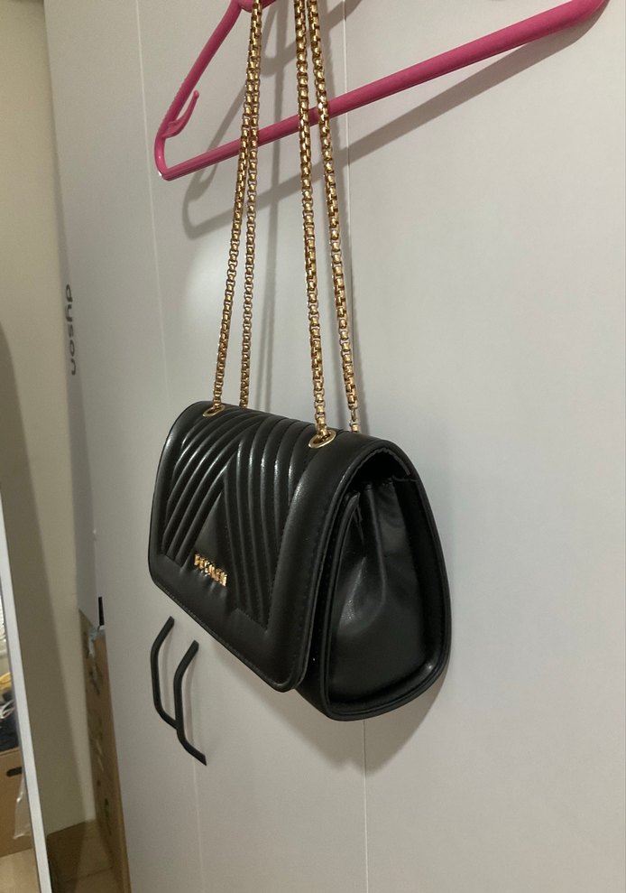 Zincir Askı Suni Deri Siyah Kadın Çanta - Görsel 2
