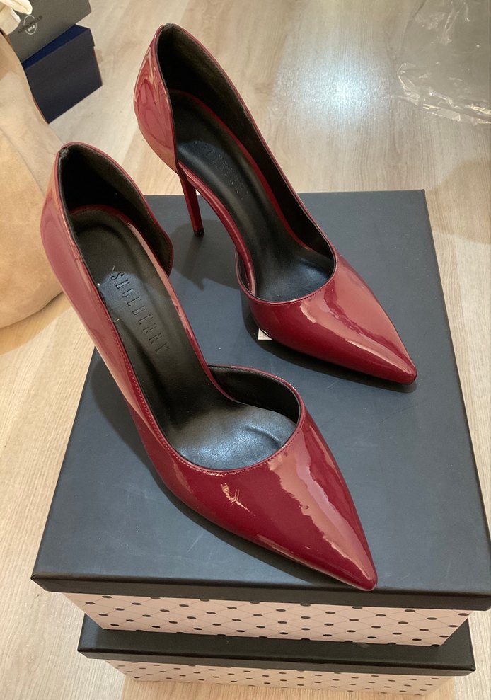 Bordo Rugan Stiletto Topuklu Kadın Ayakkabı 39 - Görsel 2