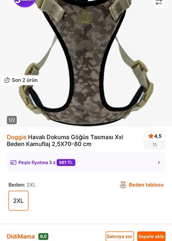 Kahverengi Kamuflaj Köpek Göğüs Tasması