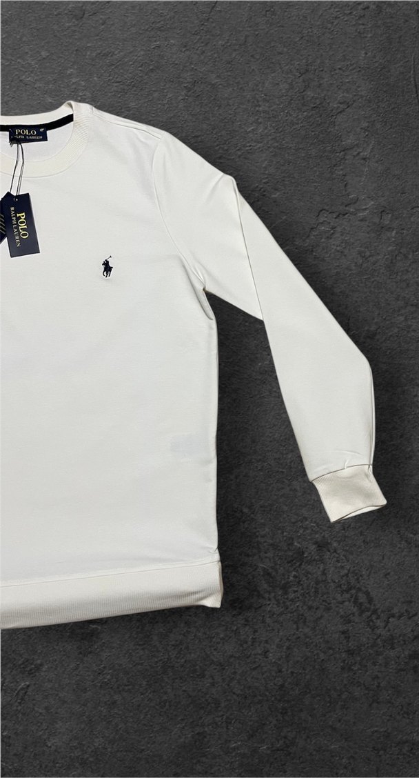 Beyaz ralph lauren  Erkek Sweatshirt - Görsel 3