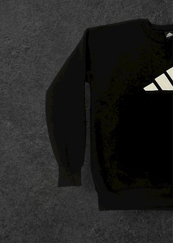 Siyah Adidas Baskılı Erkek Sweatshirt - Görsel 3