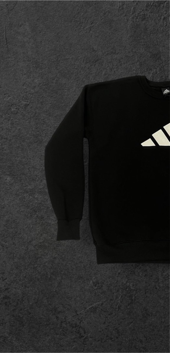 Siyah Adidas Baskılı Erkek Sweatshirt - Görsel 3