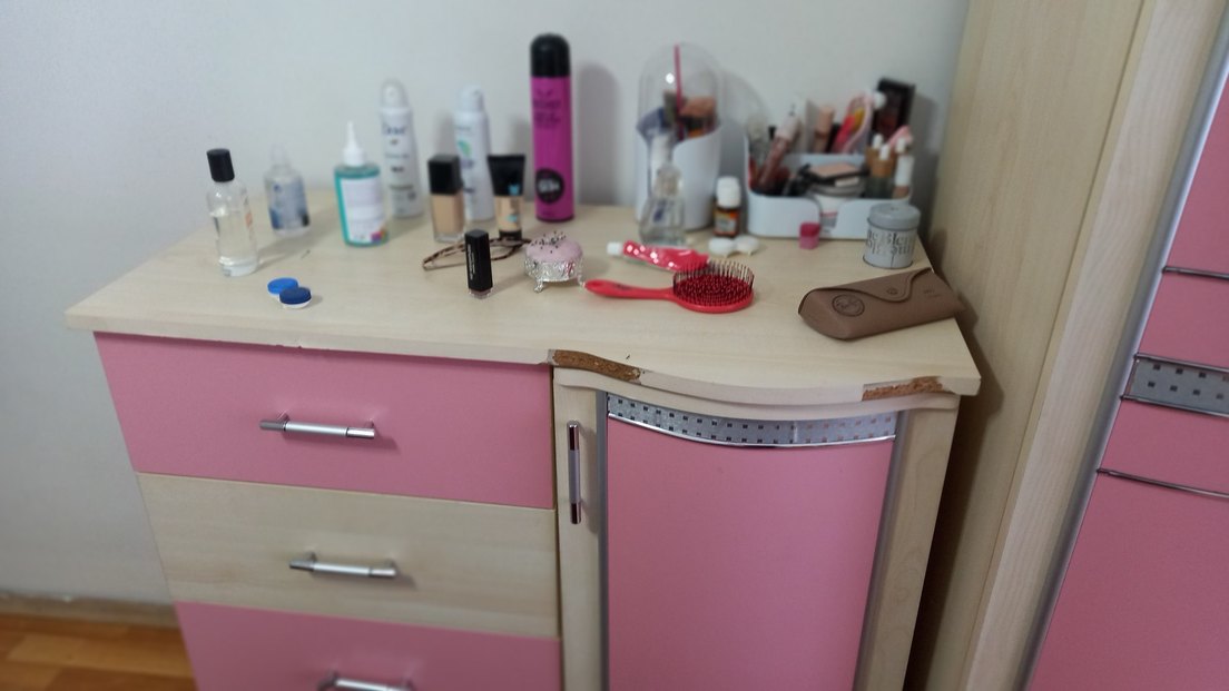 Pembe Çocuk Gardırop Üç Kapaklı - Görsel 2