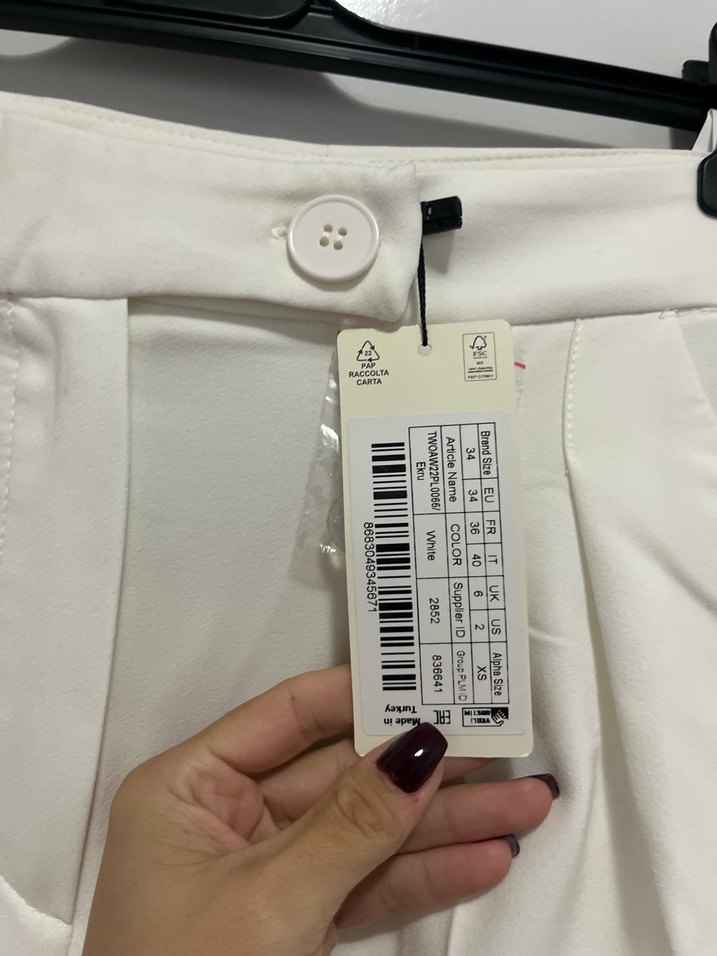 Beyaz Kumaş Pantolon - Görsel 2