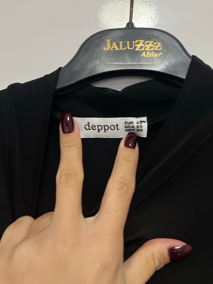 Siyah Drapeli Uzun Siyah Gotik  Elbise - Görsel 3