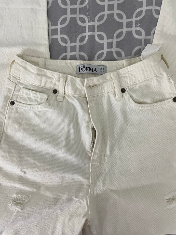 Beyaz Kadın Denim Pantolon - Görsel 4