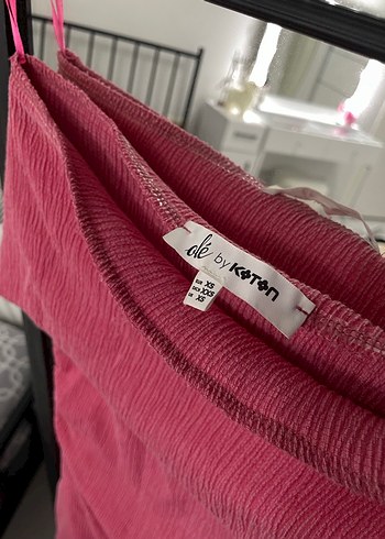 Pembe Drapeli Uzun straplez Elbise - Görsel 2