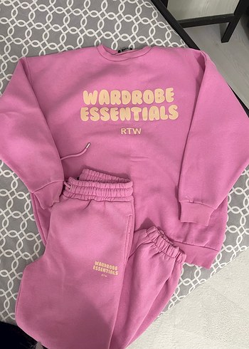 Pembe Rahat Kesim Kadın Eşofman Takımı - Görsel 3