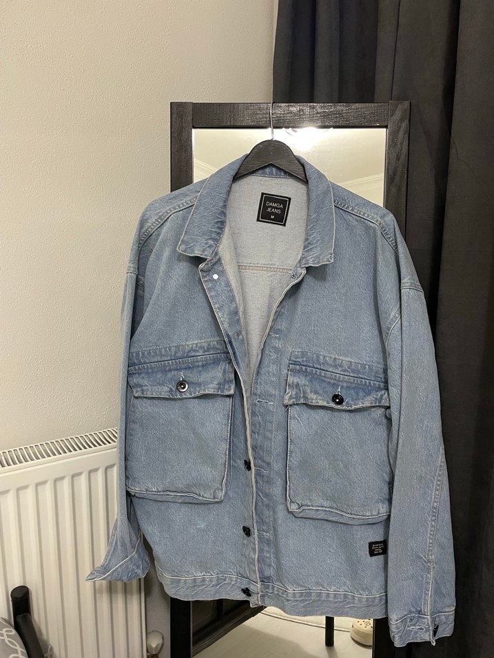 Kadın Mavi Düğmeli Denim Ceket - Görsel 2