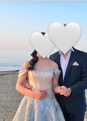 Drapeli Straplez Beyaz Uzun Nişan Elbisesi