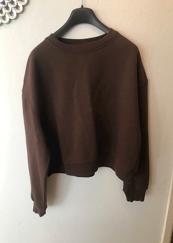 Pull and Bear Kahverengi Kadın Oversize Sweatshirt