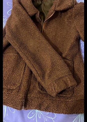 Kahverengi Süet Kürklü Kadın Ceket - Görsel 2