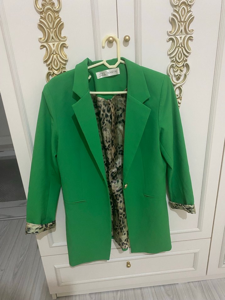 Yeşil Mini Kadın Blazer Ceket - Görsel 2