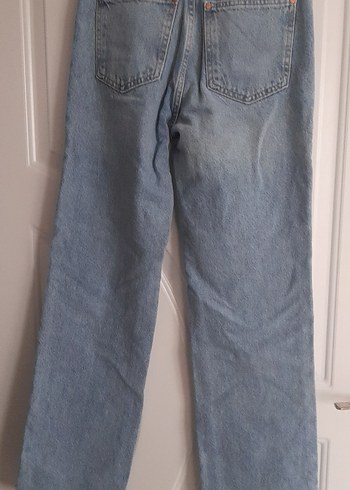 Zara Zara Mavi Midi Boy Kadın Denim Pantolon