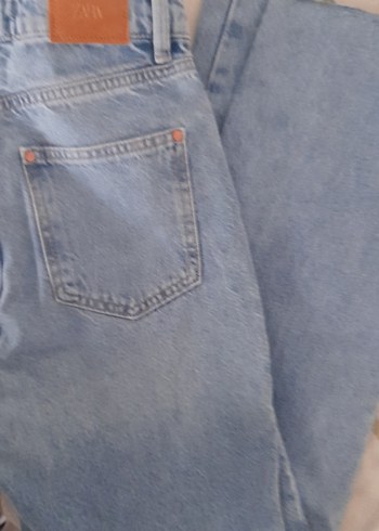 32 Beden mavi Renk Zara Mavi Midi Boy Kadın Denim Pantolon