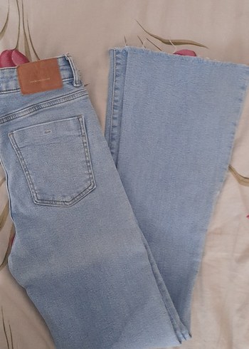 34 Beden mavi Renk Kadın zara Mavi Normal Boy Denim Jean