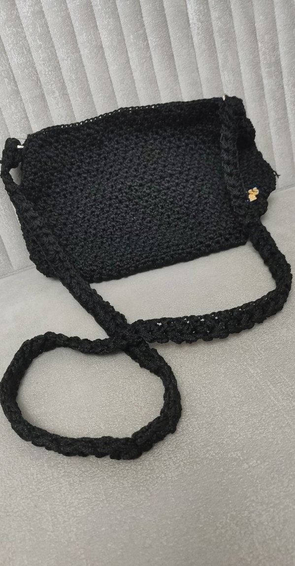 Siyah Örgü Kadın Omuz Çantası - Görsel 2