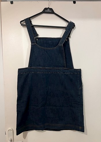 Hamile Lacivert Denim Midi Salopet - Görsel 2