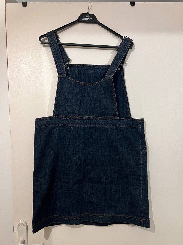 Hamile Lacivert Denim Midi Salopet - Görsel 2