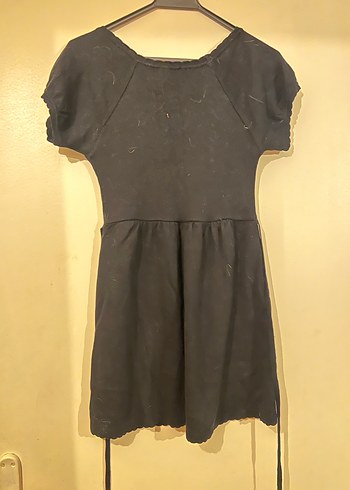 Siyah V Yaka Kısa Kollu Hamile Midi Tunik - Görsel 2