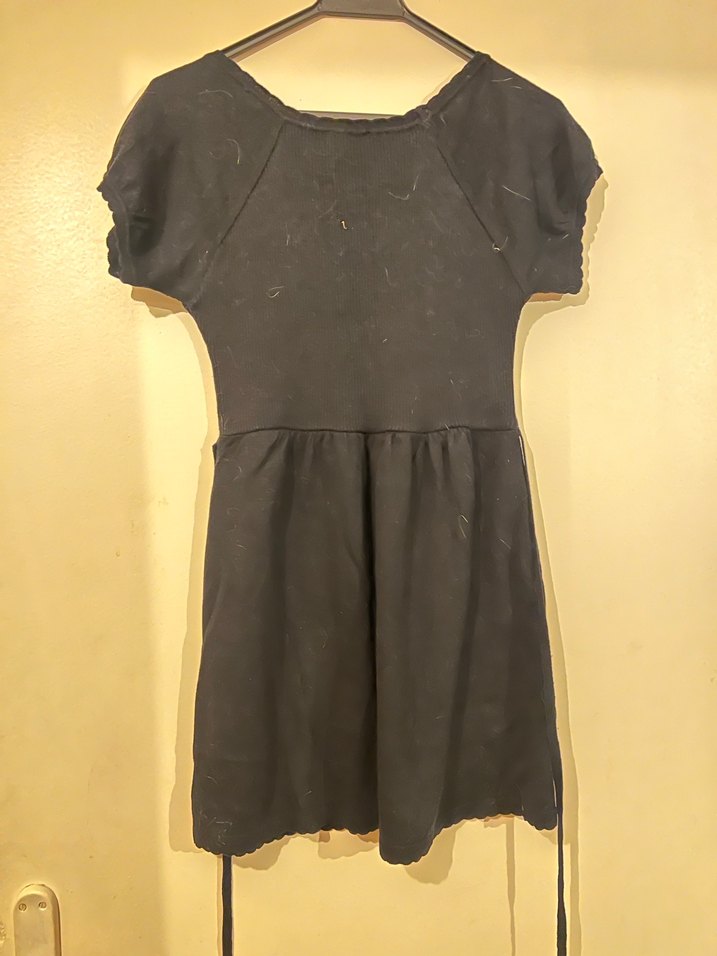 Siyah V Yaka Kısa Kollu Hamile Midi Tunik - Görsel 2