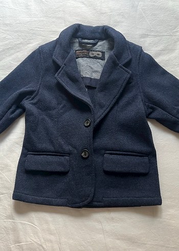 Düğmeli lacivert Erkek Çocuk Yün ceket ve gömlek - Görsel 2