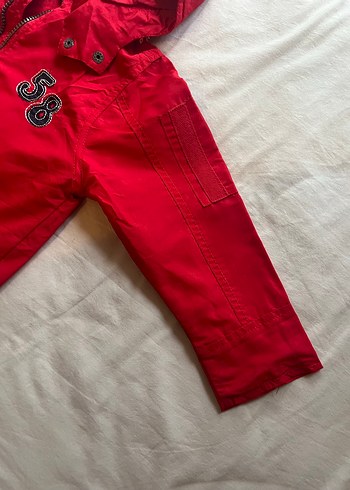 Kapüşonlu Düğmeli Kırmızı Erkek Çocuk Ceket - Görsel 5