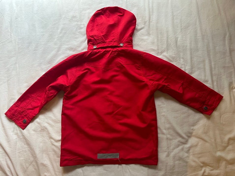 Kapüşonlu Düğmeli Kırmızı Erkek Çocuk Ceket - Görsel 4