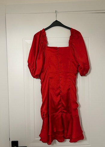 Drape Butik Kırmızı Drapeli Midi Kadın Abiye Elbise