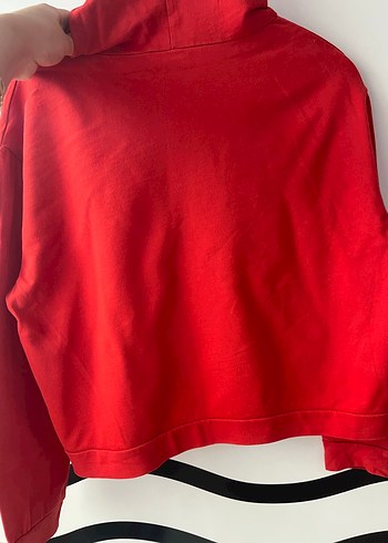 Diğer Ambar Kırmızı Kapüşonlu Yazı Detaylı Sweatshirt