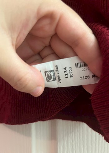 Diğer Bordo Kadın Boğazlı Fitilli Triko Kazak