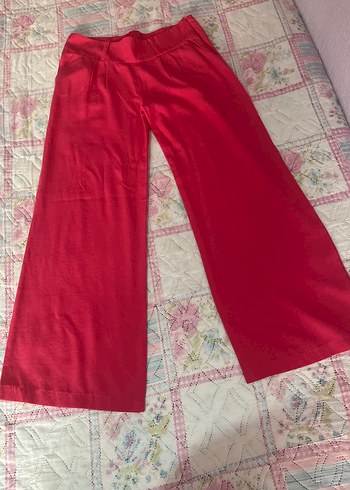 Diğer Nar Çiçeği Rengi Bol Kesim Kumaş Pantolon