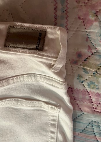 36 Beden beyaz Renk Pull and Bear Beyaz Pamuklu Kot Pantolon
