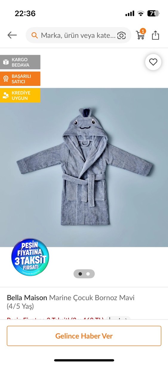 Erkek Çocuk Mavi Bornoz Kapüşonlu - Görsel 3