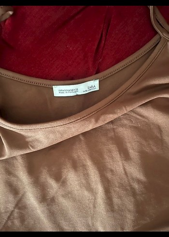 Zara Zara Kahverengi İnce Askılı Kadın Atlet