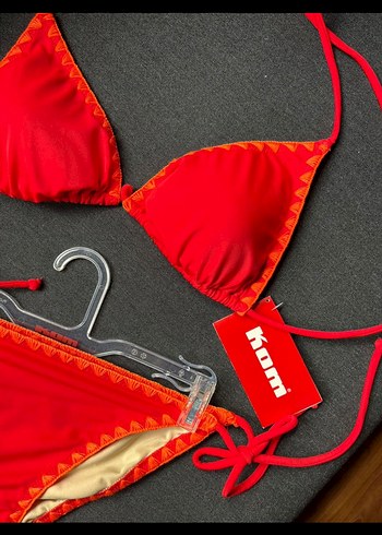 Kom Kırmızı İpli Kadın Bikini Takımı - Görsel 2