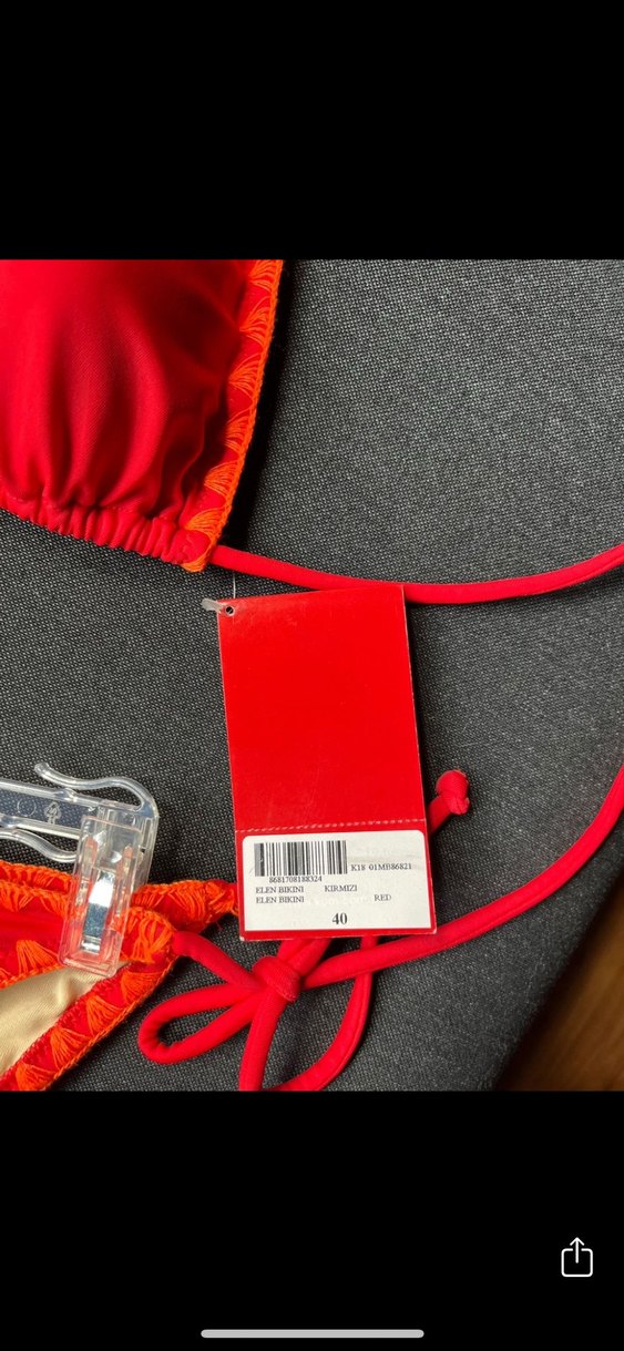 Kom Kırmızı İpli Kadın Bikini Takımı - Görsel 5