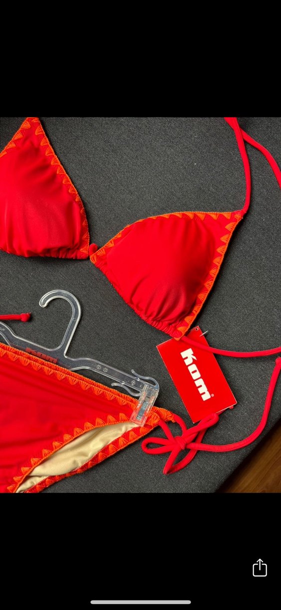 Kom Kırmızı İpli Kadın Bikini Takımı - Görsel 2