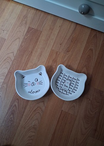 Beyaz Kedi Şeklinde Seramik Mama Kabı - Görsel 2