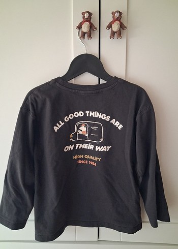 Siyah Erkek Çocuk Uzun Kollu Sweatshirt - Görsel 2