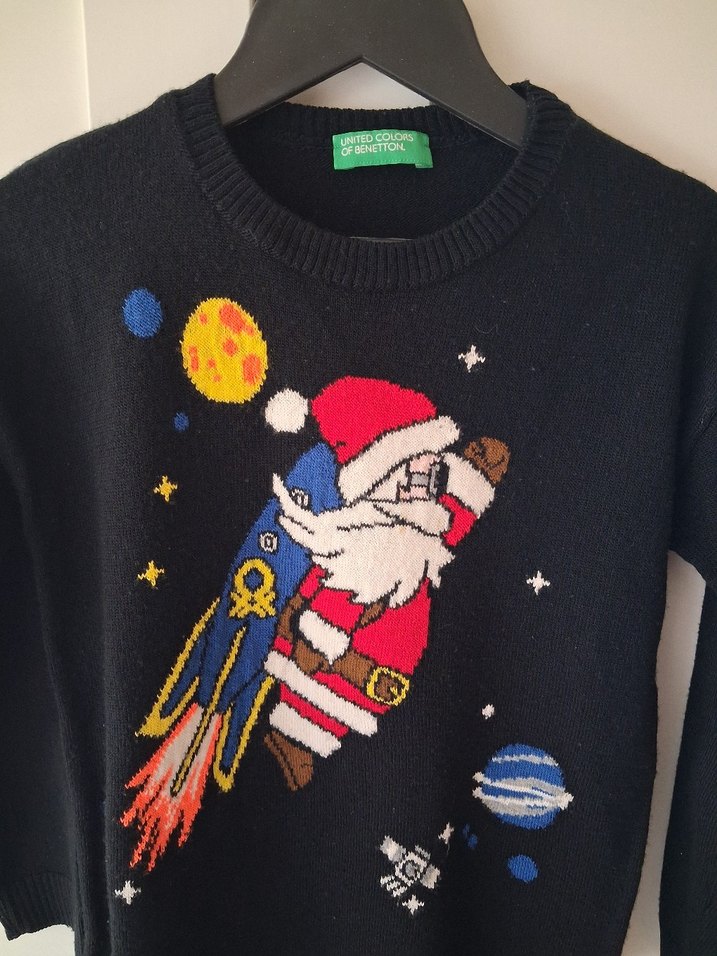 Erkek Çocuk Uzun Kollu Siyah Triko Kazak - Görsel 2